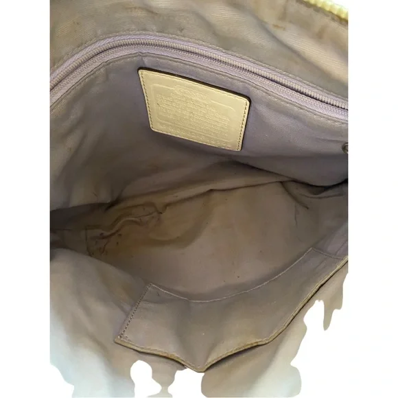 Coach White Leather Bag with Brown Leather Strap - Picture 3 of 5